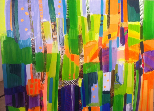 Oil on canvas painting by Lebanese artist Louma Rabah done in 2015 and measuring 100 x 150 cms