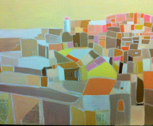 Oil on canvas painting by Lebanese artist Louma Rabah done in 2011 and measuring 120 x 120 cms