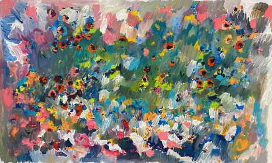 Oil on canvas painting by Lebanese artist Louma Rabah done in 2022 and measuring 100 x 140 cms