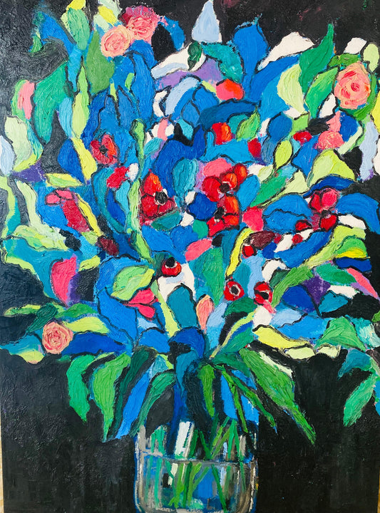 Oil on canvas painting by Lebanese artist Louma Rabah done in 2017 and measuring 120 x 100 cms