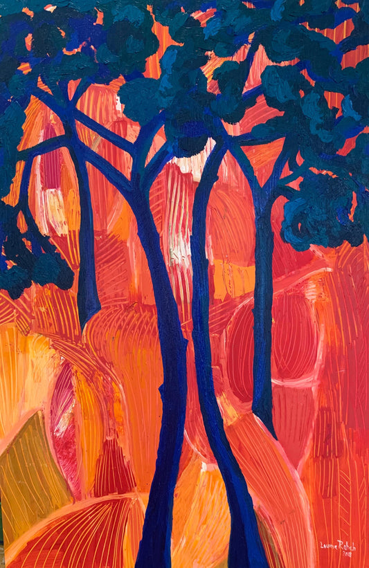Oil on canvas painting by Lebanese artist Louma Rabah done in 2017 and measuring 150 x 100 cms