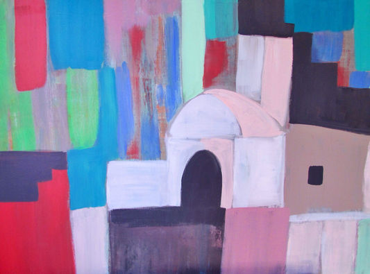 Oil on canvas painting by Lebanese artist Louma Rabah done in 2002 and measuring 90 x 100 cms