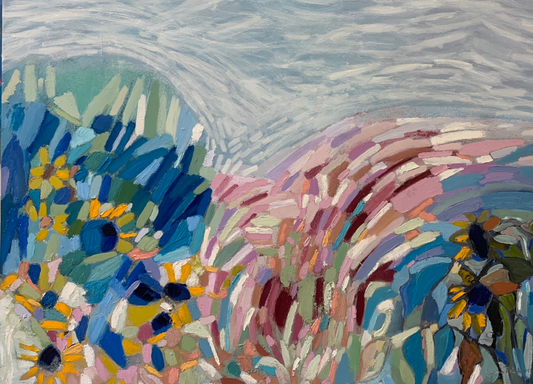 Oil on canvas painting by Lebanese artist Louma Rabah done in 2017 and measuring 100 x 120 cms