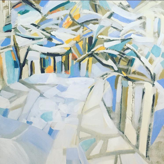 Oil on canvas painting by Lebanese artist Louma Rabah done in 2017 and measuring 120 x 120 cms