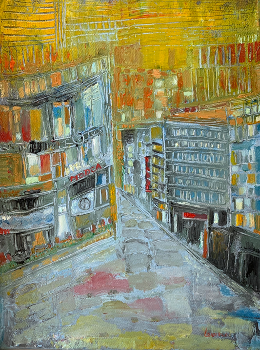 Oil on canvas painting by Lebanese artist Louma Rabah done in 2014 and measuring 60 x 40 cms