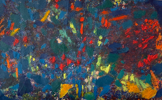 Oil on canvas painting by Lebanese artist Louma Rabah done in 2017 and measuring 70 x 90 cms
