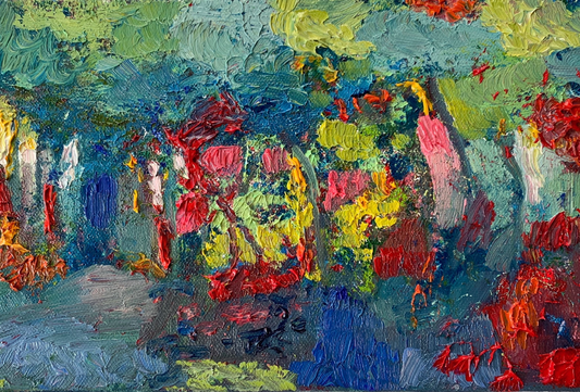 Oil on canvas painting by Lebanese artist Louma Rabah done in 2017 and measuring 40 x 60 cms