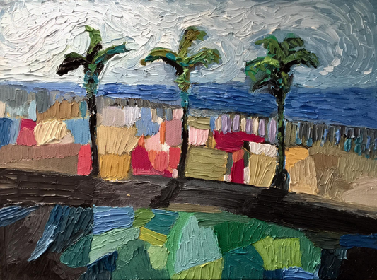 Oil on canvas painting by Lebanese artist Louma Rabah done in 2017 and measuring 50 x 60 cms